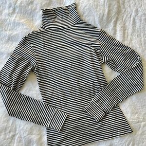 emerson fry little turtleneck - STEEL + WHITE STRIPE ORGANIC